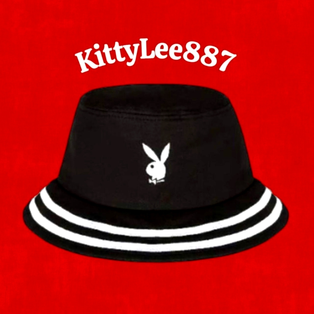 Brand New Playboy Black and White Canvas Bucket Hat